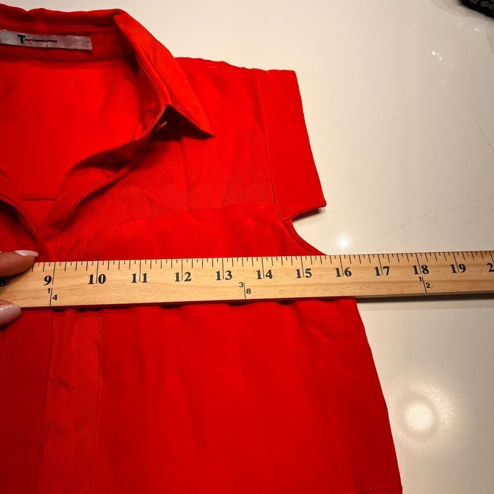 T by Alexander Wang Red Sheer Silk Shirt Dress XS - Picture 8 of 9